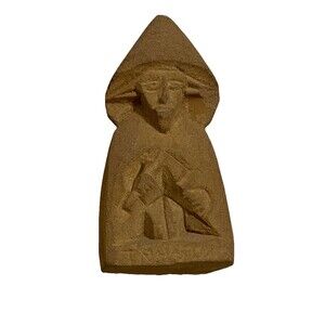 Vintage Trauco Figurine Chile Mythology Chiloé Hand Carved Volcanic Stone 3.5"